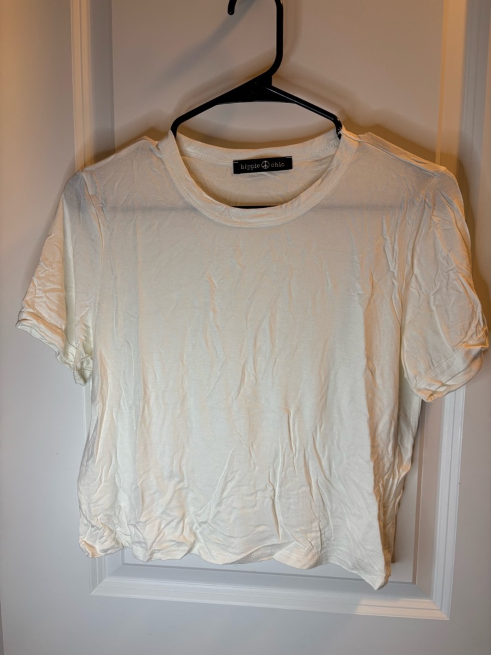Cream Short Sleeve Crewneck Tee